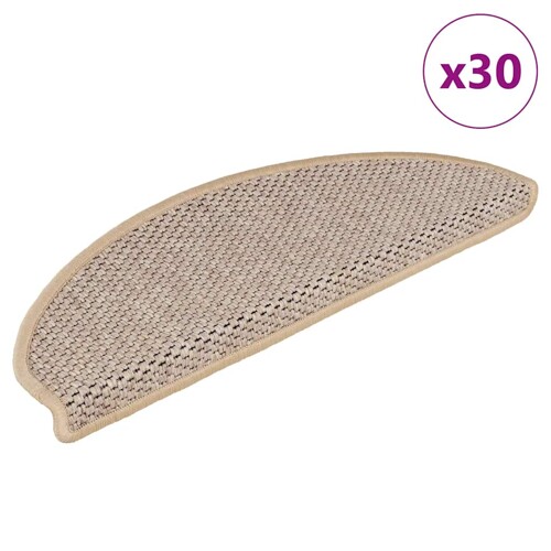 vidaXL Samoljepljivi otirači za stepenice 30 kom 65x21x4 cm svjetlobež