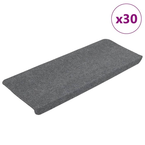 vidaXL Samoljepljivi otirači za stepenice 30 kom sivi 65x24,5x3,5 cm