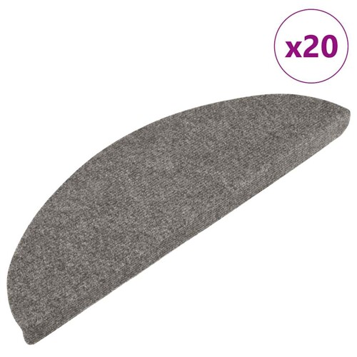 vidaXL Samoljepljivi otirači za stepenice 20 kom sivi 65x22,5x3,5 cm