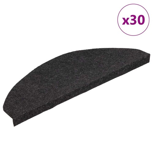 vidaXL Samoljepljivi otirači za stepenice 30 kom crni 65x22,5x3,5 cm