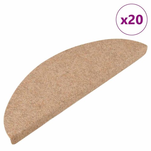 vidaXL Samoljepljivi otirači za stepenice 20 kom bež 65x22,5x3,5 cm