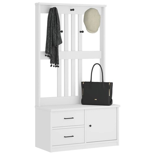 vidaXL Drvo za dvoranu SANDENS bijelo 87x40x159,5 cm puno drvo bor