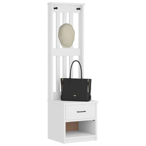 vidaXL Drvo za dvoranu SANDENS bijelo 45x40x159,5 cm puno drvo bor