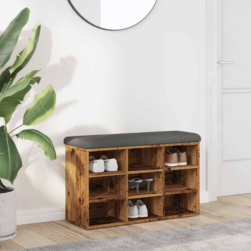 vidaXL Klupa za cipele staro drvo 82x32x50 cm konstruirano drvo