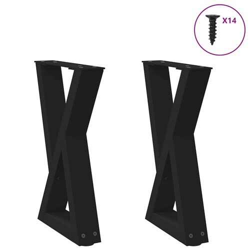 vidaXL Noge za stolić 2 kom crne 38x(42-43,3) cm čelik