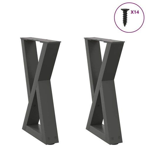 vidaXL Noge za stolić 2 kom antracit 28x(42-43,3) cm čelik
