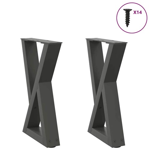 vidaXL Noge za stolić 2 kom antracit 38x(42-43,3) cm čelik