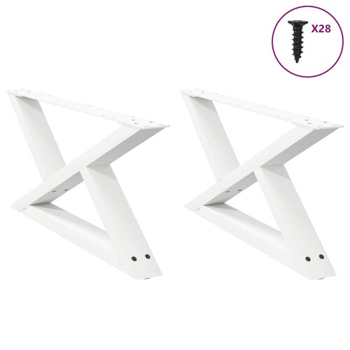 vidaXL Noge za stolić za kavu 2 kom bijele 70x(30-31,3) cm čelik
