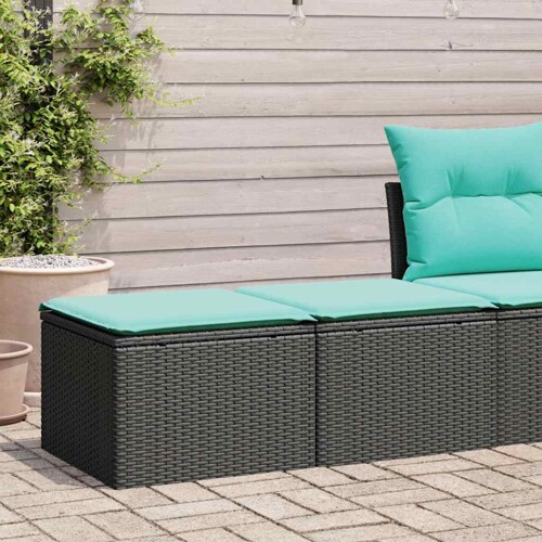 vidaXL 2-dijelni set vrtnih sofa s jastucima crni od poliratana bagrem