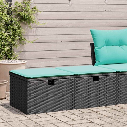 vidaXL 2-dijelni set vrtnih sofa s jastucima crni od poliratana bagrem
