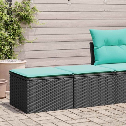 vidaXL 2-dijelni set vrtnih sofa s jastucima crni od poliratana bagrem