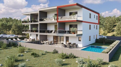 Istra,Novigrad-Dvosobni stan,novogradnja,pogled more