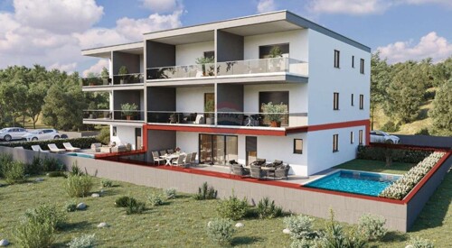 Istra,Novigrad Novoizgrađeni stan s bazenom