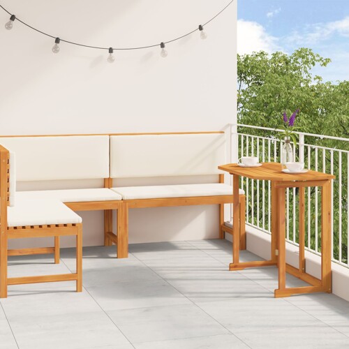 vidaXL 3-dijelni vrtni bistro set s jastučićima od punog akacijinog drva