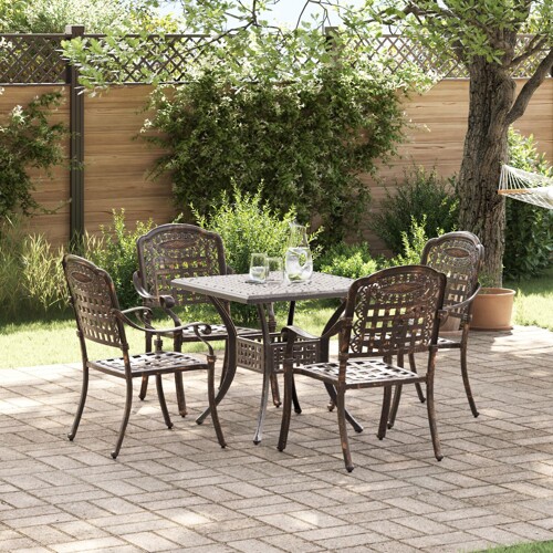 vidaXL 5-dijelni vrtni bistro set od lijevanog aluminija