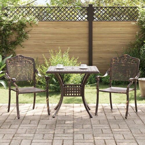 vidaXL 3-dijelni vrtni bistro set - brončana lijevana aluminij