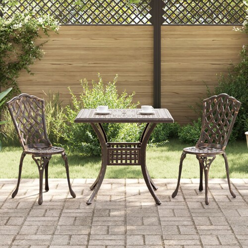 vidaXL 3-dijelni vanjski bistro set s brončanim lijevanim aluminijem