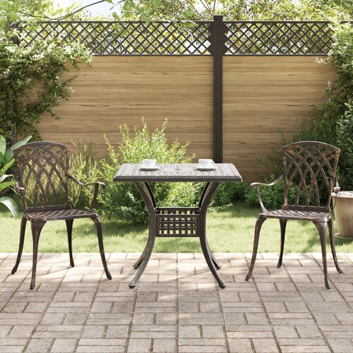 vidaXL 3-dijelni bistro set za vrt od brončanog lijevanog aluminija