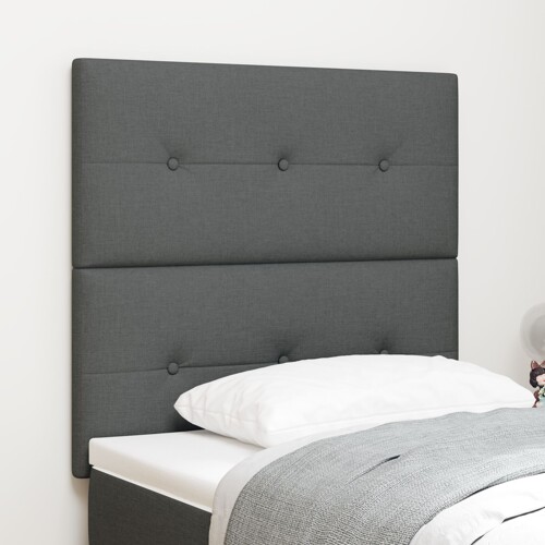 vidaXL Naslon za glavu s gumbićima Tamno sivi 90 cm Tkanina