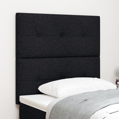 vidaXL Naslon za glavu s gumbom Crna 100 cm Tkanina