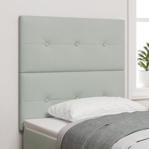 vidaXL Naslon za glavu s gumbima, svjetlosiva, 100 cm, baršun