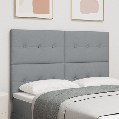 vidaXL Tapecirani naslon za glavu s gumbima svjetlosiv 140 cm tkanina