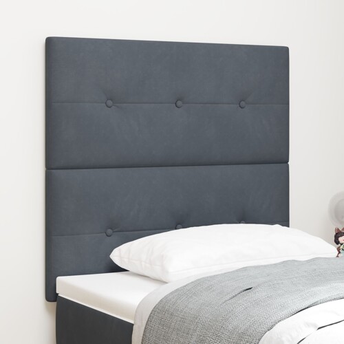 vidaXL LED uzglavlje tamno sivo 100 cm baršun