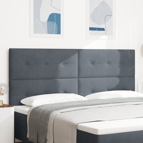 vidaXL LED uzglavlje Tamno sivo 100 cm Baršun