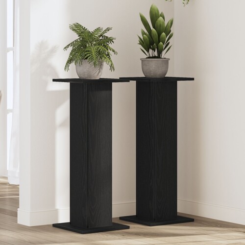 vidaXL Stalak za biljke 2 kom Crni hrast 30x30x80 cm Konstruirano drvo