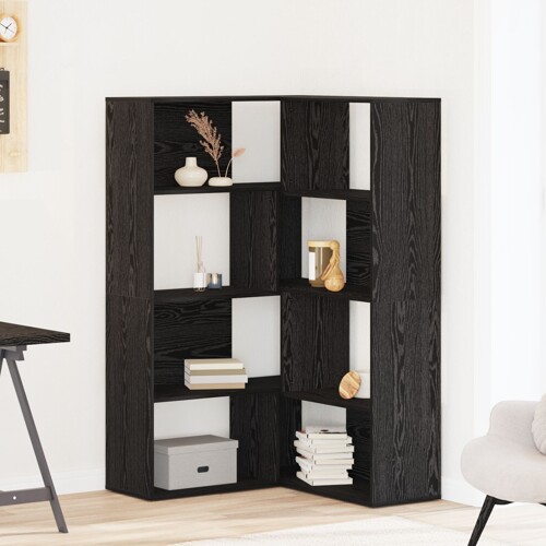 vidaXL Kutna ormarica Crni hrast 140x30x140 cm Konstruirano drvo