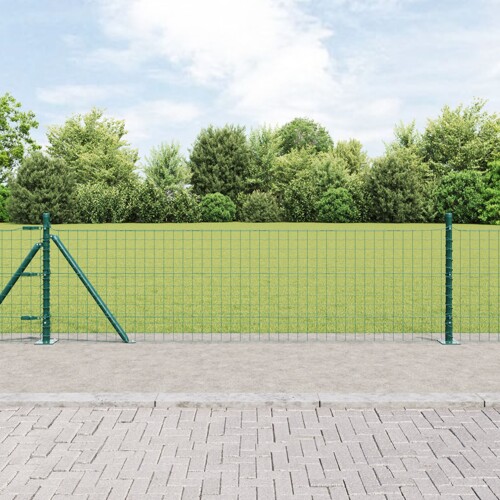 vidaXL Stupovi ograde Set od 52 Zeleni Čelik 3.2 x 3.2 x 50 cm Čvrsti