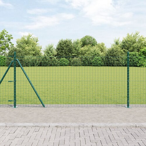 vidaXL stubovi ograde Set od 26 Zeleni Beton i metal 3.2 x 3.2 x 90 cm