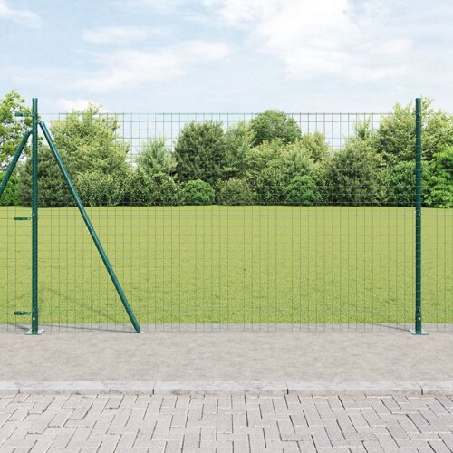 vidaXL Postovi za ograde Set od 52 Zelena Čelik 3.2 x 3.2 x 88.5 cm