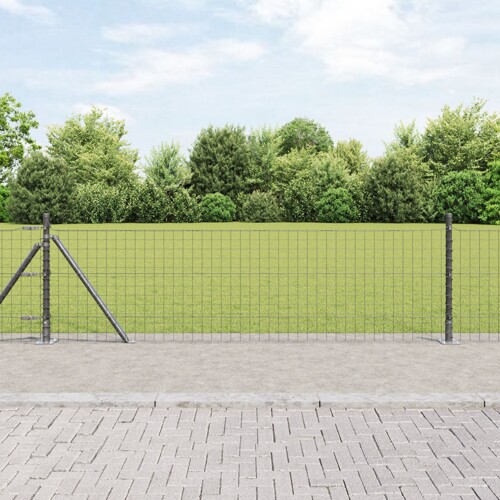 vidaXL Stupovi Ograde Set od 52 Siva Beton 3.2 x 3.2 x 50 cm