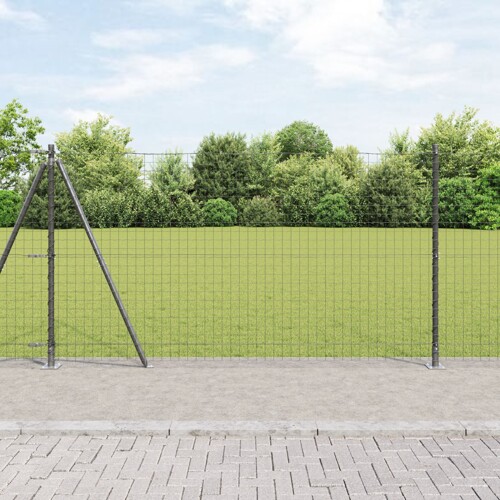 vidaXL Ograda Set od 104 Siva Beton, Metal 3.2 x 3.2 x 78.5 cm