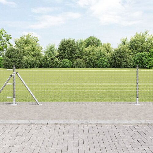 vidaXL Stupovi ograde Set od 52 Pocinčani čelik 3.2 x 3.2 x 50 cm Čvrsto
