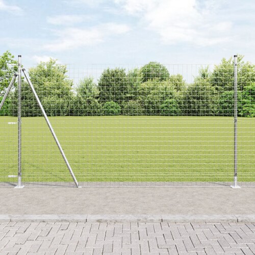 vidaXL Stupovi za ograde Set od 52 Pocinčani čelik 3.2 x 3.2 x 88.5 cm