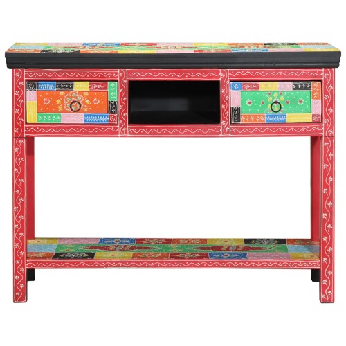 vidaXL Konzolni Stol Raznobojni 100x30x75 cm Od Maslinovog Drva