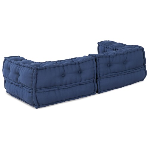 vidaXL Modularni Pouf Indigo 140x70x36 Tkanina