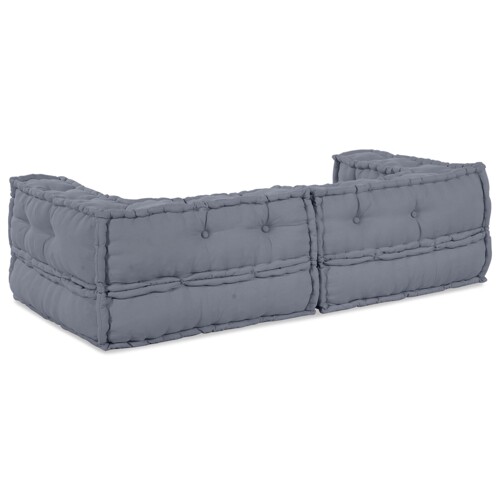 vidaXL Modularni Pouf Siva 140x70x36 Tkanina