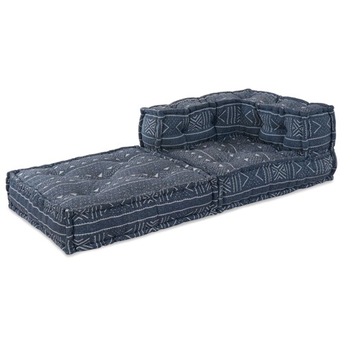 vidaXL Modularni Pouf Indigo 70x70x54 Tkanina