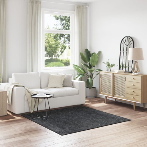 vidaXL Shaggy tepih s lateks podlogom tamno sivi 160x160 cm