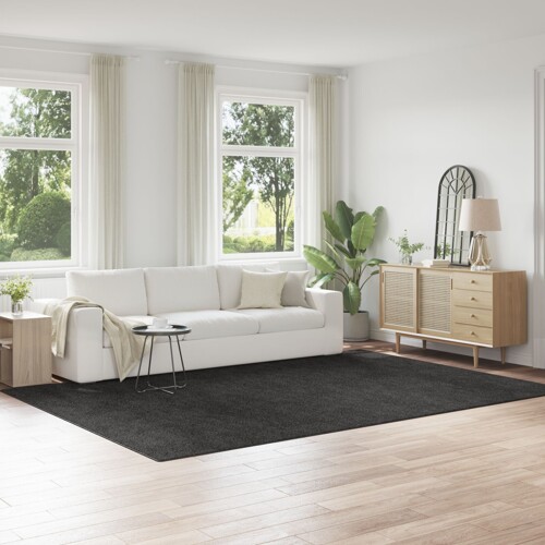 vidaXL Shaggy Tepih s Lateksom Tamno Sivi 240x340 cm