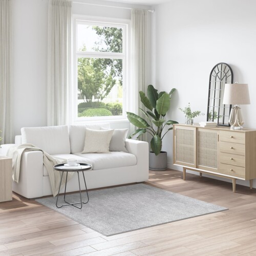 vidaXL Šugavi Tepih s Lateks Podlogom Siva 160x160 cm