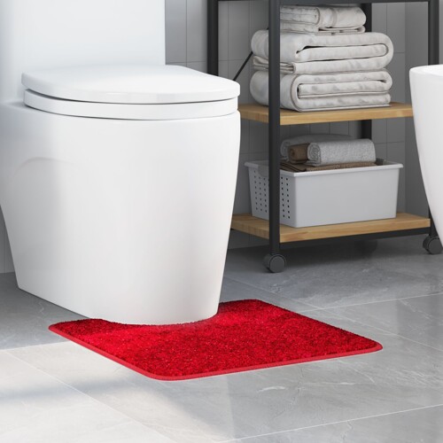 vidaXL Prostirka za kupatilo U-oblik Crvena 50x50 cm Polipropilen Protuklizna