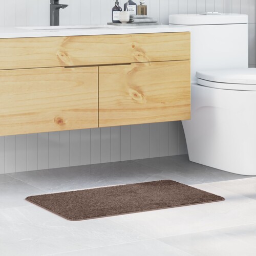 vidaXL Prostirka za kupatilo Pravokutna Smeđa 50x80 cm Poliester Protuklizna