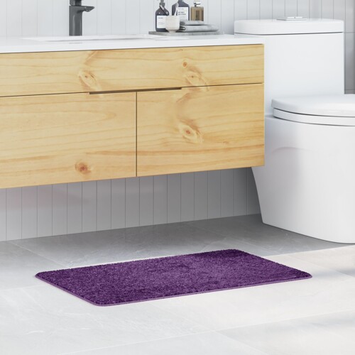 vidaXL Prostirka za kupatilo pravokutna ljubičasta 50x80 cm poliester protuk...