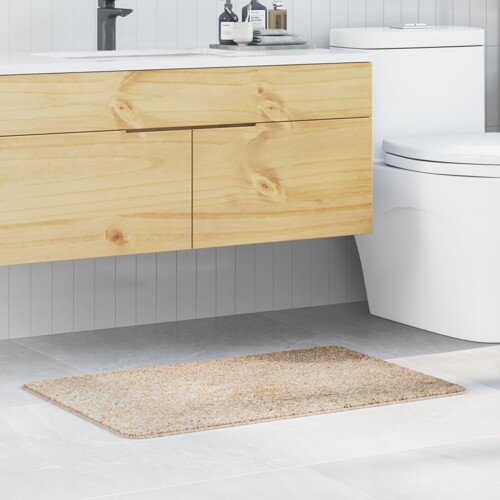 vidaXL Prostirka za kupaonicu pravokutna krem 60x90 cm Poliester protuklizna
