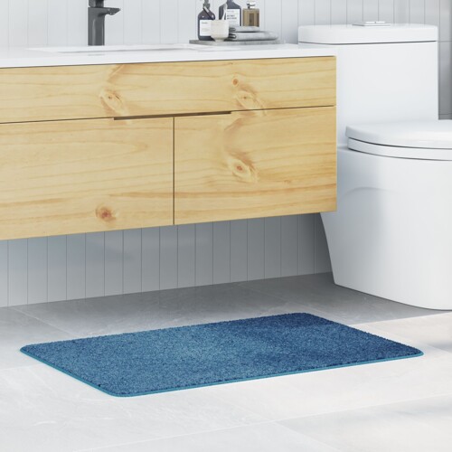 vidaXL Prostirka za kupatilo Pravokutna Plava 60x90 cm Poliester Protuklizna