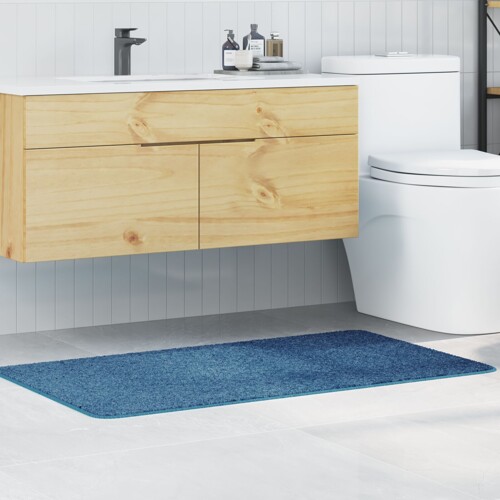 vidaXL Prostirka za kupatilo pravokutna plava 70x120 cm polipropilen protukli...